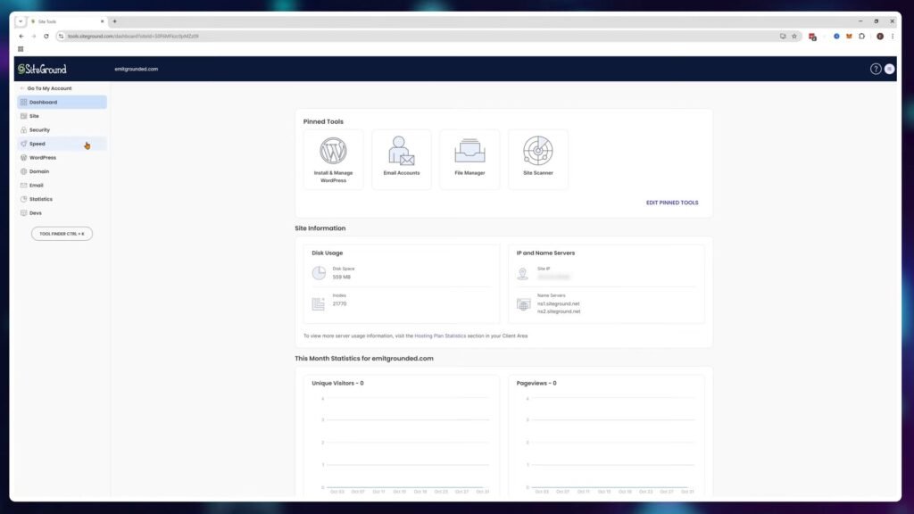 SiteGround Hosting Control Panel